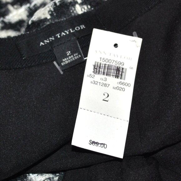 NWT Ann Taylor Skirt Size 2 Wool Blend Houndstooth Pencil Skirt - Picture 3 of 11